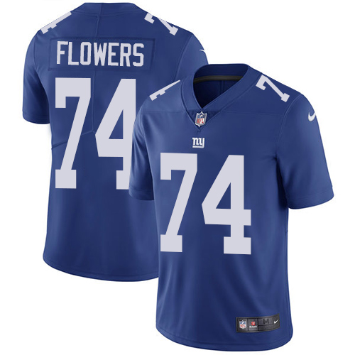 Nike Giants #74 Ereck Flowers Royal Blue Team Color Men's Stitched NFL Vapor Untouchable Limited Jersey